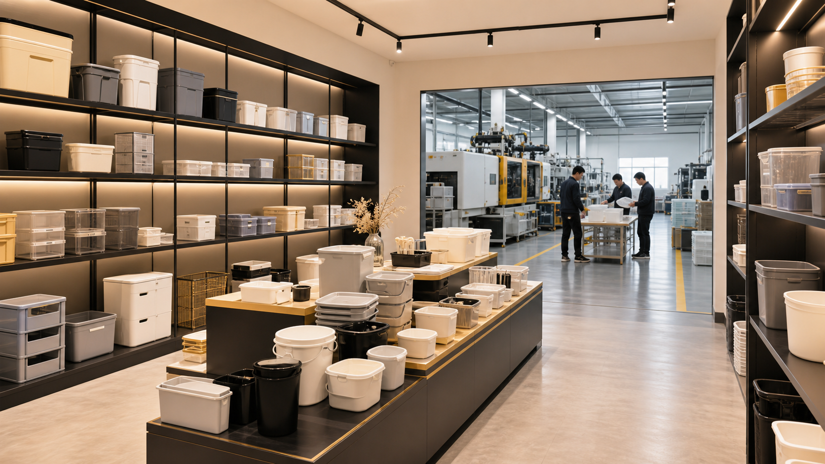 家居用品展示与生产场景